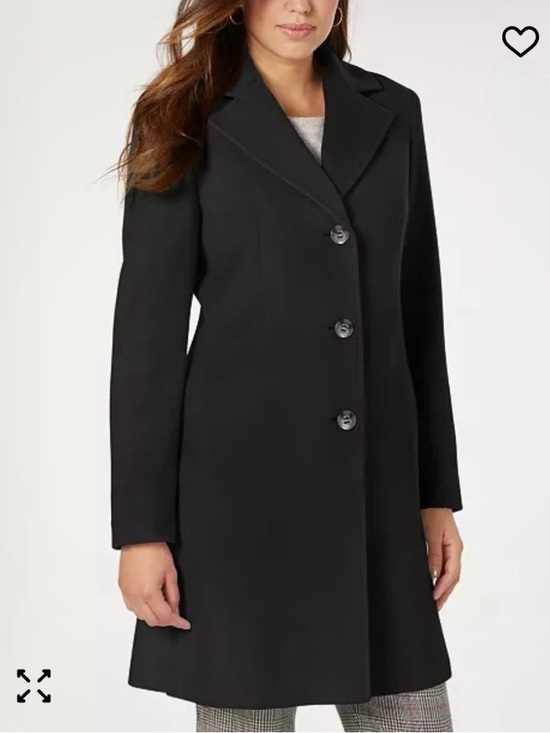 Calvin Klein Jackets & Blazers - NWT-Calvin Klein Black Wool/Cashmere Single-Breasted Pea Coat